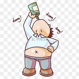 喝酒的小孩插画装饰