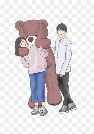 520手绘情侣和大熊