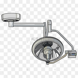 医疗银色的无影灯手绘插画