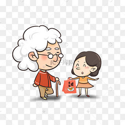 重阳节孙女看望奶奶