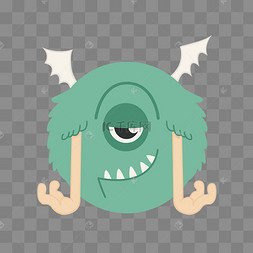 独眼恶魔的怪兽矢量素材