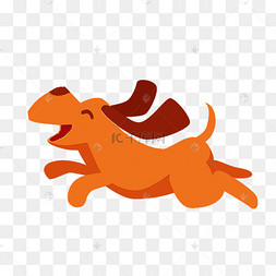 手绘卡通奔跑的小狗