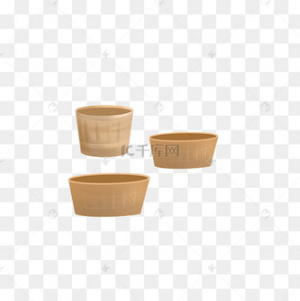 卡通木盆洗衣盆矢量