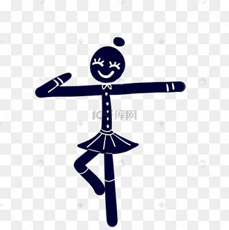 跳舞的小人卡通插画
