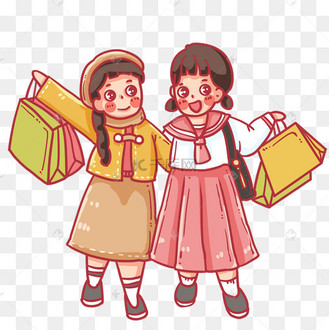 购物中的可爱闺蜜