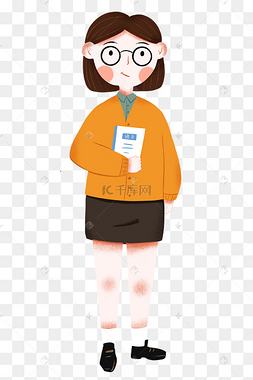 教师节手绘卡通人物