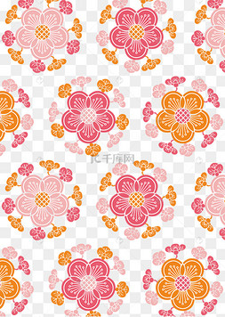 中式纹理桃花纹