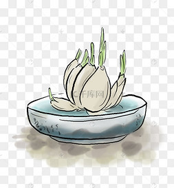 古风水墨水仙盆栽下载 png下载psd中国水墨手绘梅花盆景下载 png下载