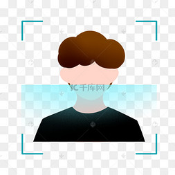 png下载ai手拿手机合成智能人脸识别下载 png下载psd卡通家族头像人脸