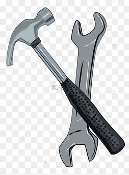 卡通榔头扳手插画
