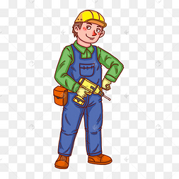 装修木匠工人卡通人物