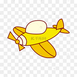卡通手绘黄色飞机