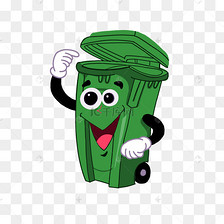 红色拟人垃圾桶