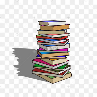彩色立体手绘书堆