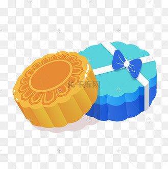 手绘中秋节月饼礼盒插画