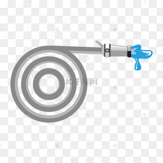 手绘消防水管插画