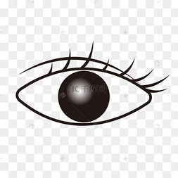 卡通大眼睛素材简易眼睛图标手绘黑色大眼素材图少妇微笑着用毛巾萨