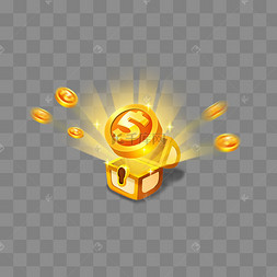 宝藏金色q版游戏道具质感金币宝17