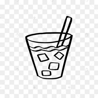 手绘简笔画冰咖啡