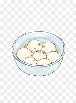 手绘元宵汤圆食物团圆食物01