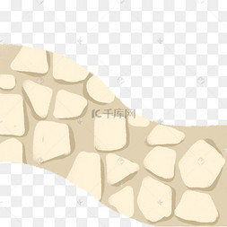 卡通弯曲的石头小路免扣图