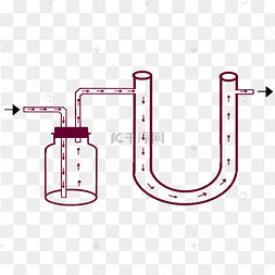 线描u型管装饰插画