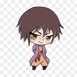 手绘q版背着手仙侠侠客大侠png格1717