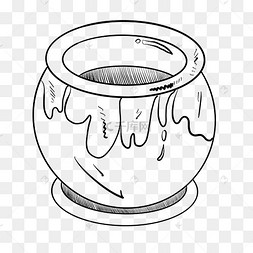 png下载psd水缸黑色下载 png下载psd节气小寒狸猫水缸手绘插画下载