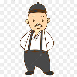 手绘矢量重阳节老爷爷透明底免抠
