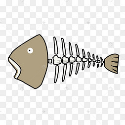 浅褐色矢量卡通鱼刺骨头