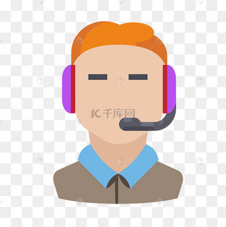 男女客服寻呼服务扁平插画矢量格式免扣png格式