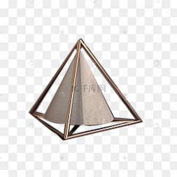 灰色几何三角形模型元素