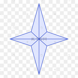 可爱扁平风圣诞节四角星图标