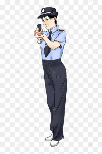 拿着手枪的女警察