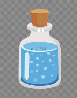 一瓶蓝色化学药物