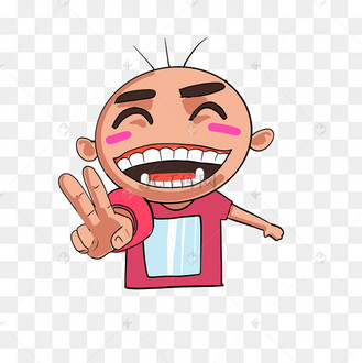 光头男孩笑脸插画