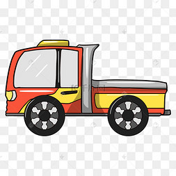 手绘橙色泥头车