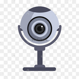 灰色监控摄像头插画