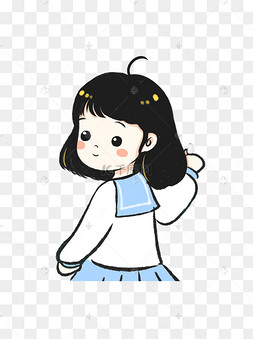 写粉笔字的回头的可爱小学生