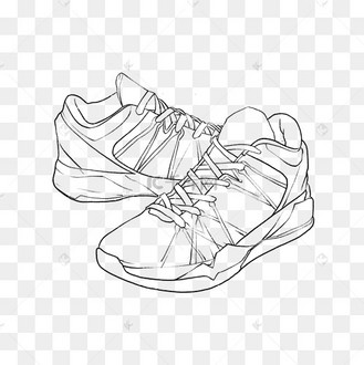 手绘白色球鞋素材图