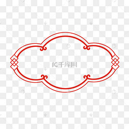 红色中国风边框新年边框装饰元素