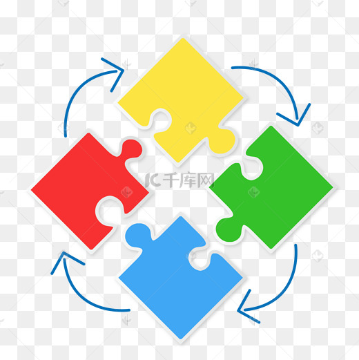 彩色拼图ppt图表图片