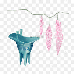 古风主题酒杯手绘插画