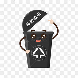 垃圾分类卡通拟人垃圾桶厨余垃圾