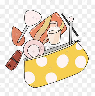 卡通女性化妆包插画