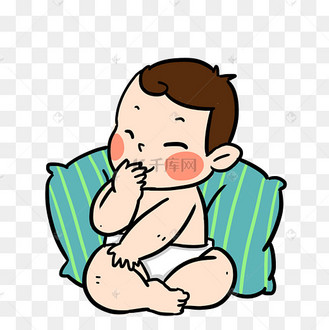 婴儿宝宝偷笑卡通手绘插画