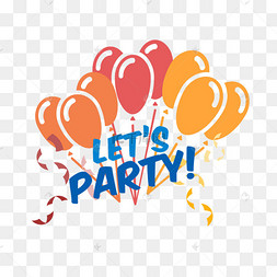 聚会party气球狂欢装饰渐变英文png17
