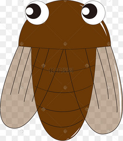 矢量卡通立秋知了免抠png