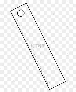 手绘线描文具尺子插画