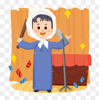 卡通相声演员角色扮演png素材